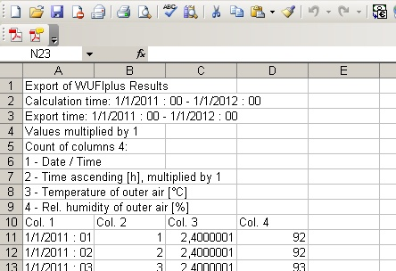 23:Example of an excal export